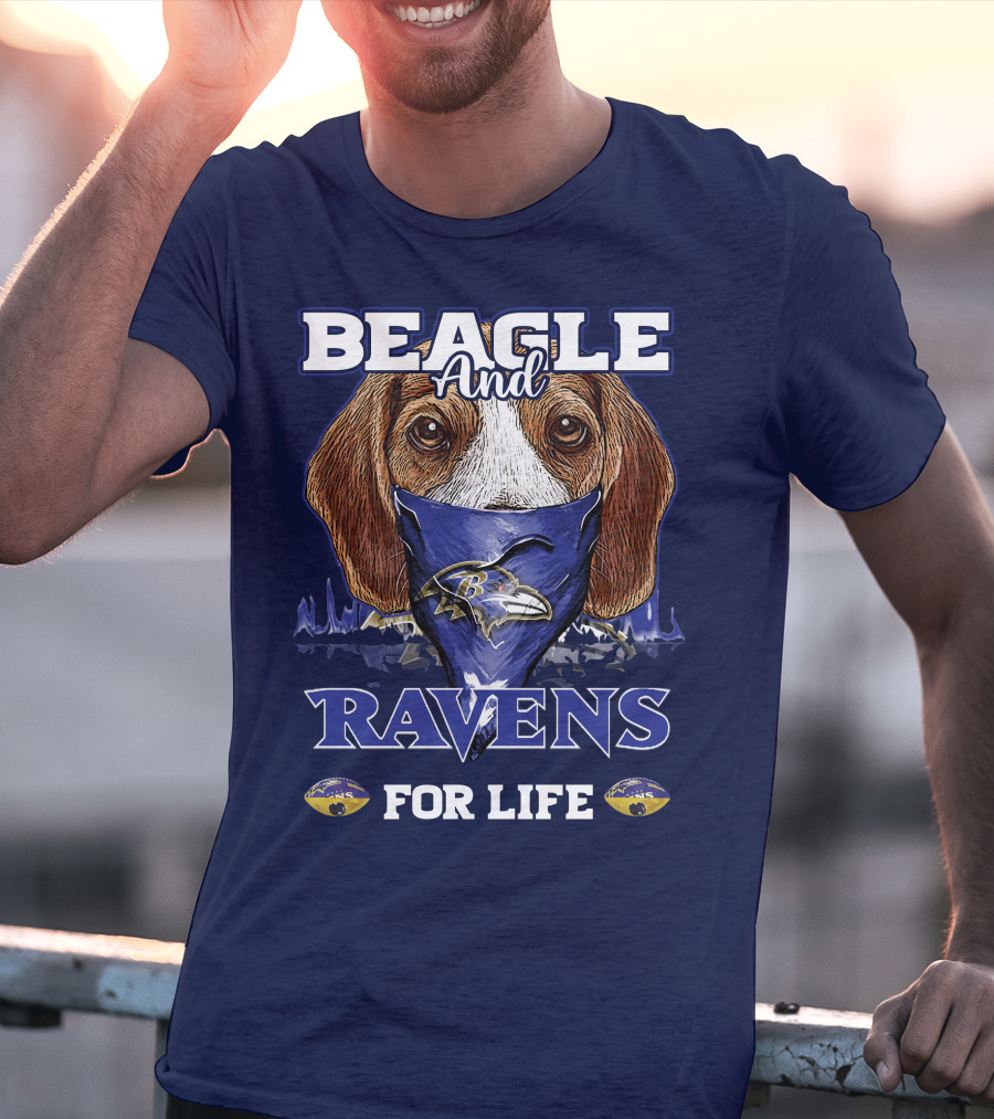 Beagle And Ravens For Life Baltimore Ravens T-Shirt