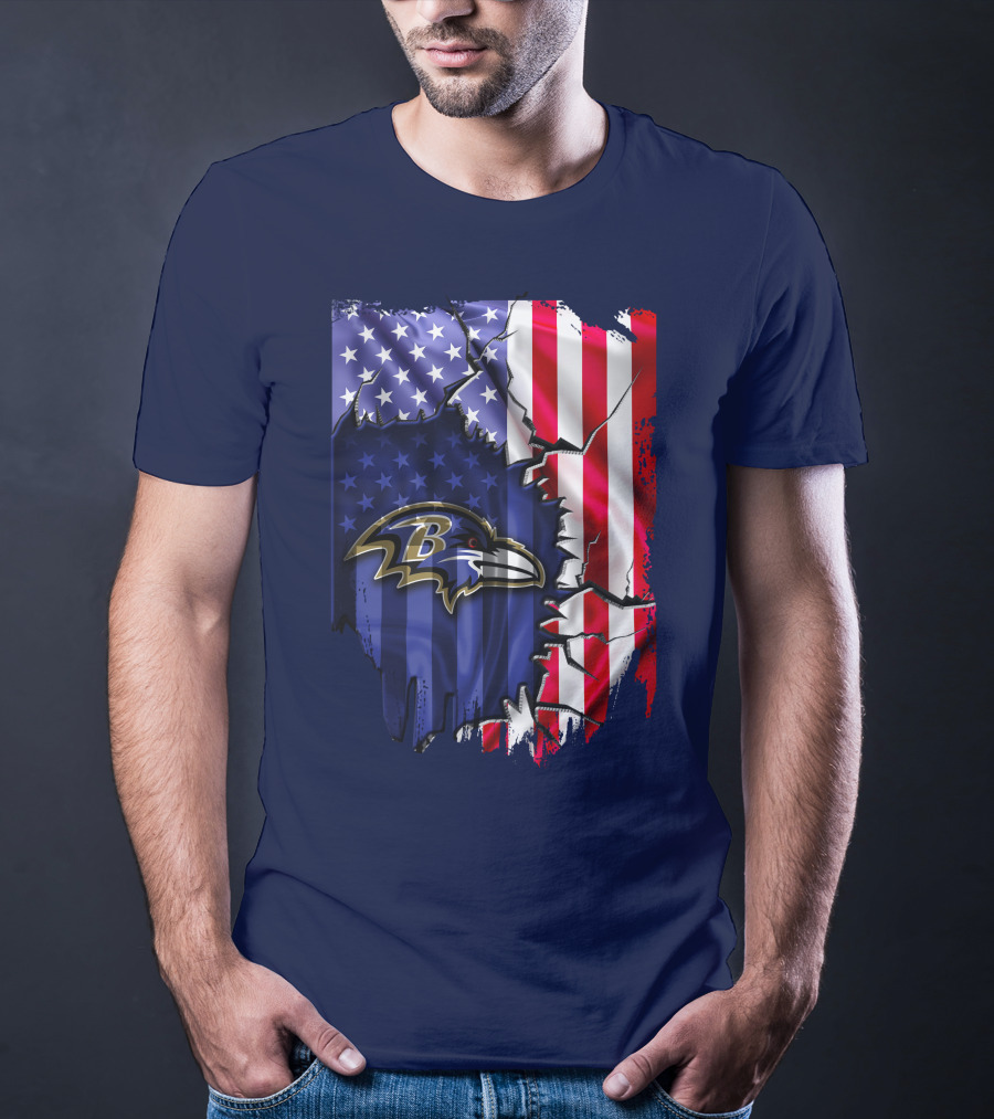 Baltimore Ravens American Flag T-Shirt