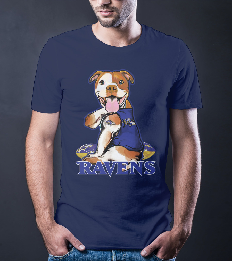 Pittbull Ravens Baltimore Football Team Spirit T-Shirt