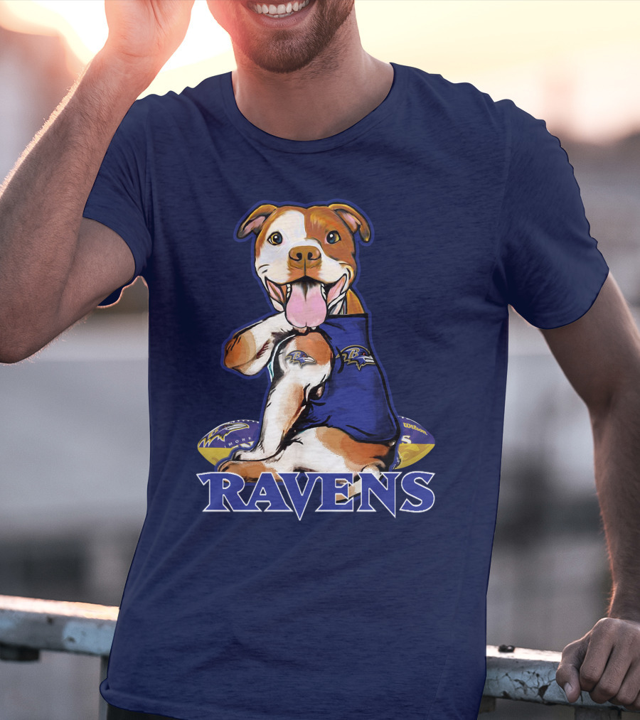 Pittbull Ravens Baltimore Football Team Spirit T-Shirt