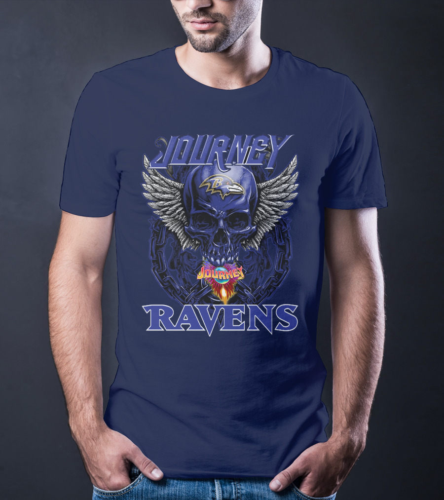 Journey Ravens Winged Skull Baltimore T-Shirt