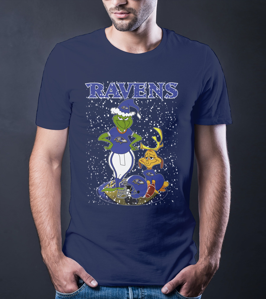 Grinchxmas Baltimore Ravens Football Christmas Ravens T-Shirt