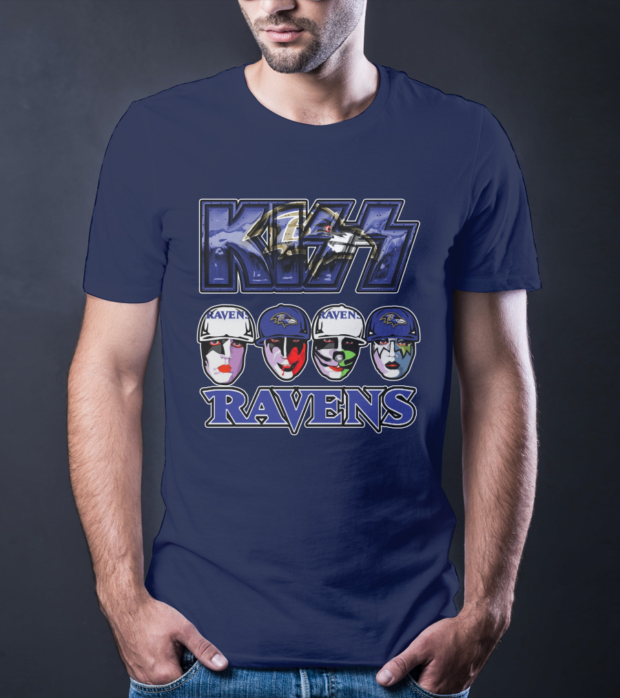 Kiss Baltimore Ravens Face Paint Theme T-Shirt