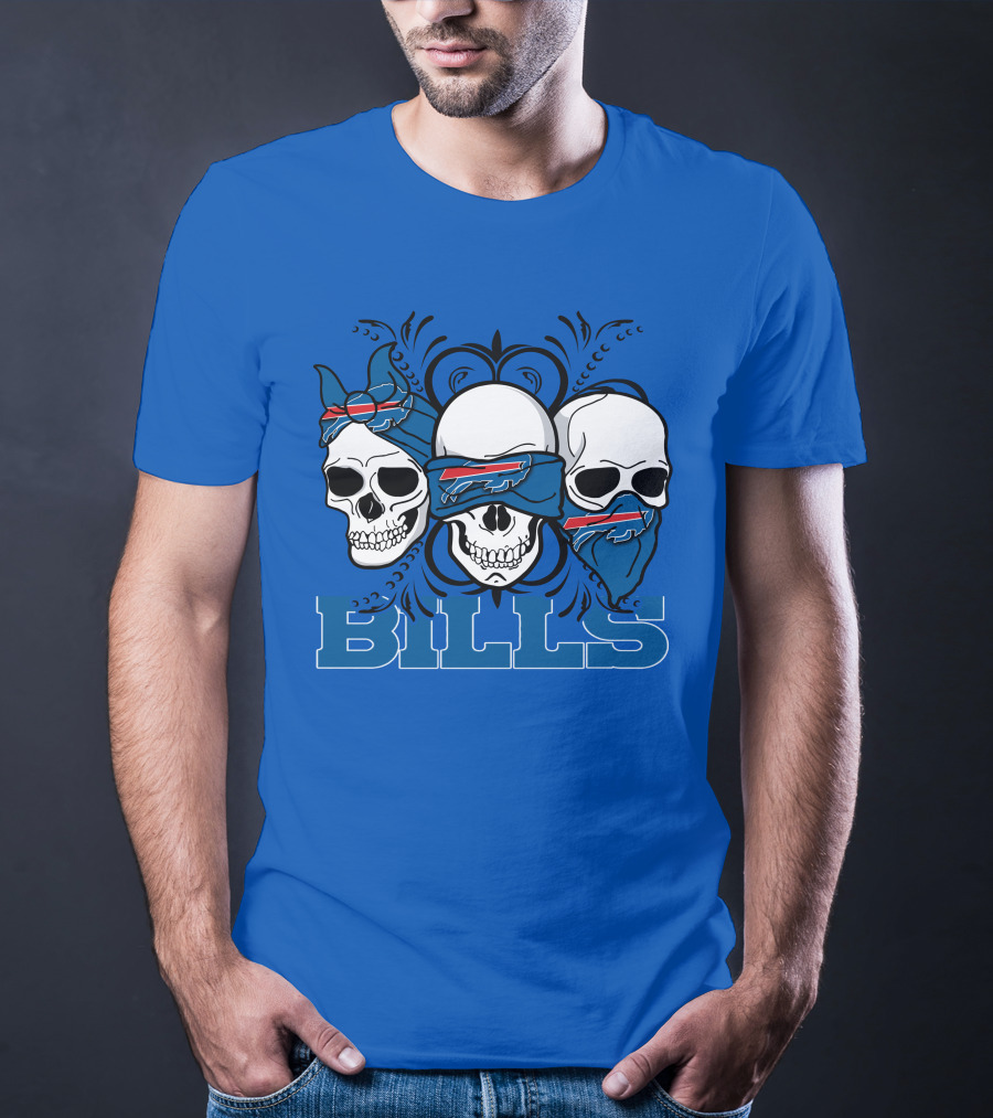 Buffalo Bills Skull Bandana Trio T-Shirt