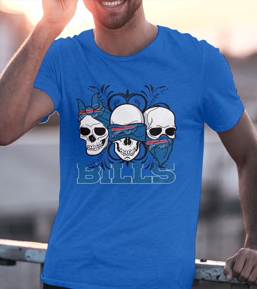 Buffalo Bills Skull Bandana Trio T-Shirt