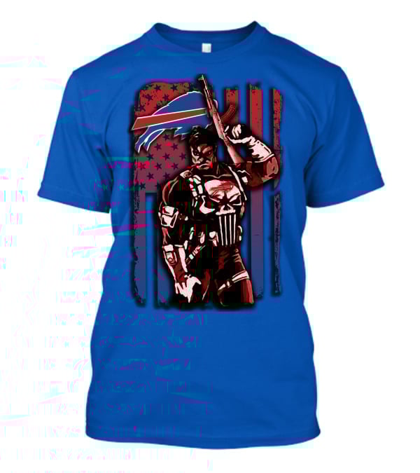 Buffalo Bills Punisher Armed Flag T-Shirt