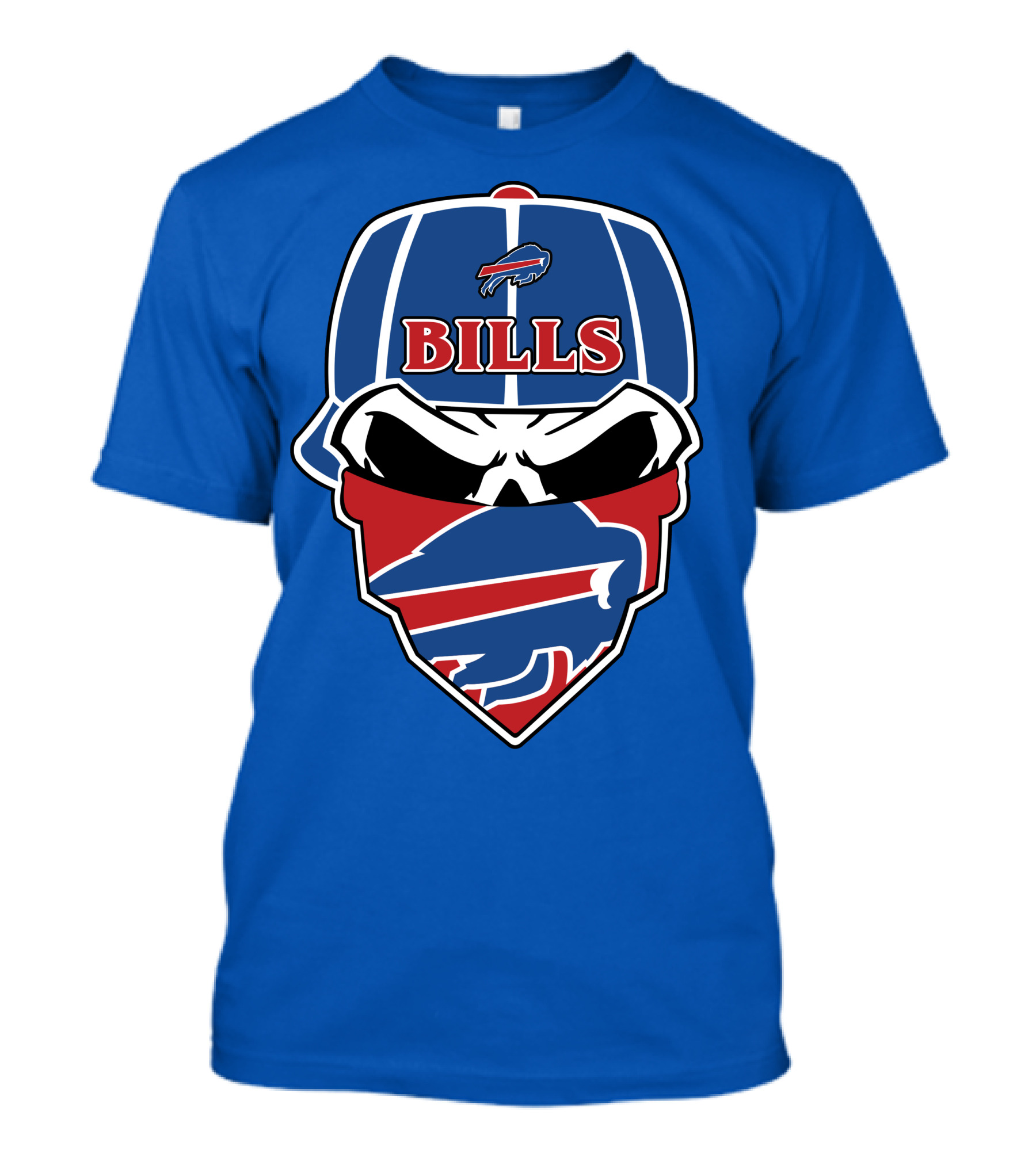 Buffalo Bills Skull Cap And Bandana T-Shirt