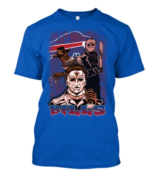 Buffalo Bills Horror Icons Featuring Michael Myers Freddy Krueger Jason Voorhees T-Shirt