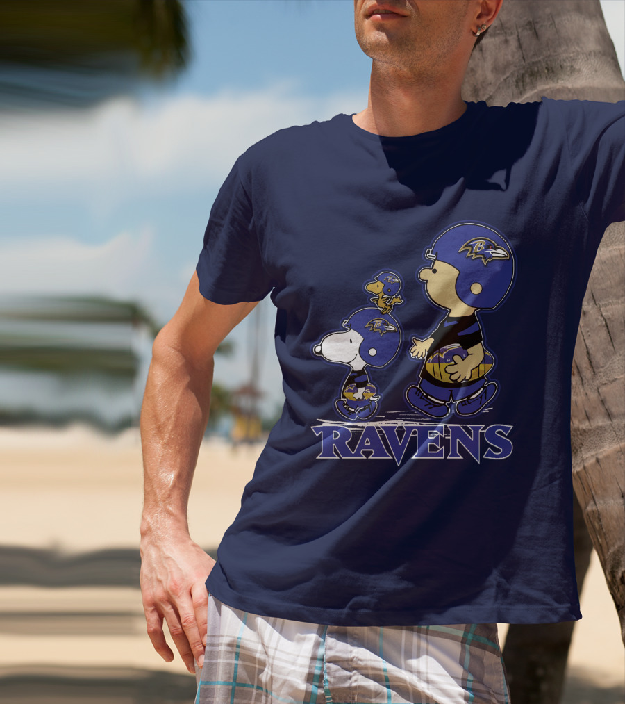 Snpfootball Baltimore Ravens Peanuts Characters Helmets Ravens T-Shirt
