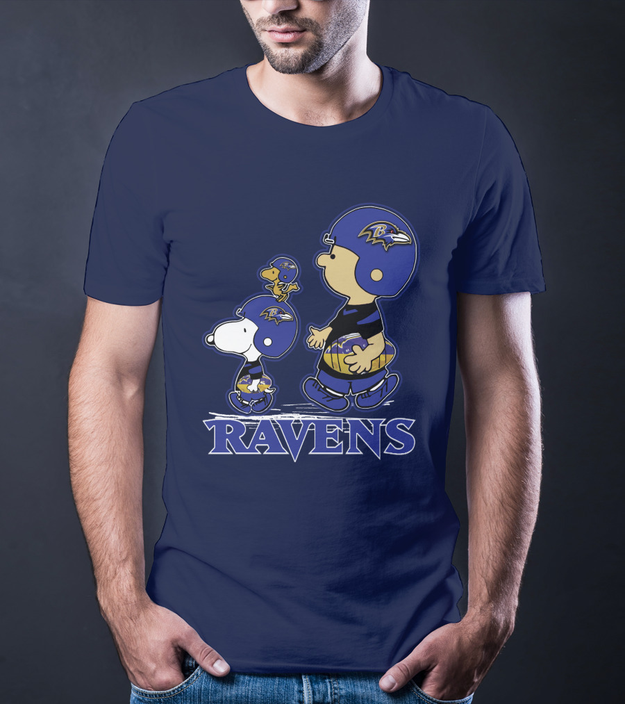 Snpfootball Baltimore Ravens Peanuts Characters Helmets Ravens T-Shirt