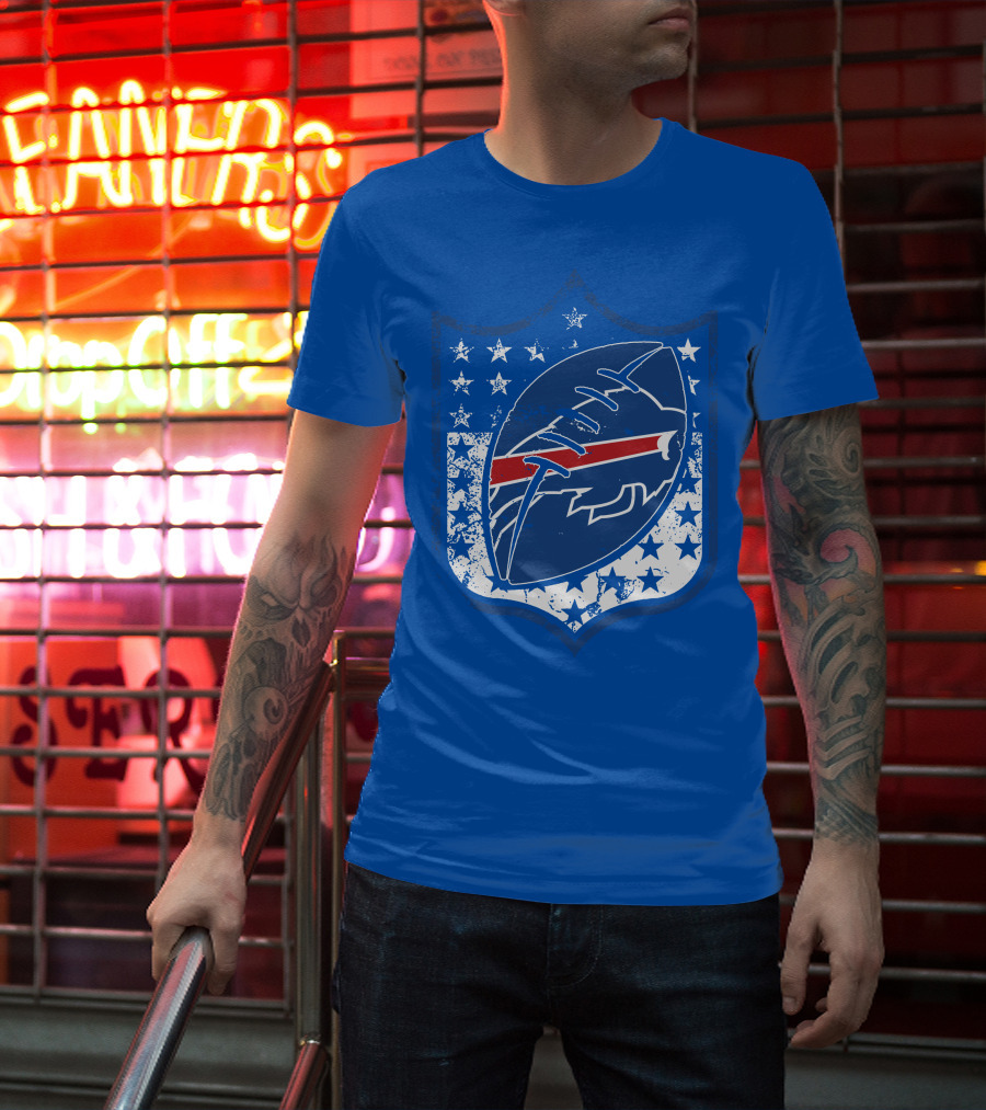 Buffalo Bills Nfl Team Shield Stars And Stripes T-Shirt