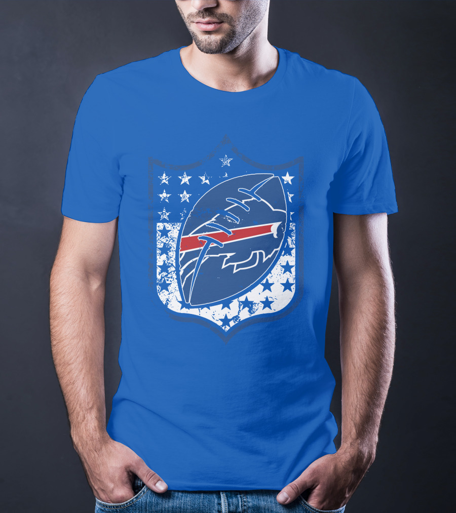 Buffalo Bills Nfl Team Shield Stars And Stripes T-Shirt