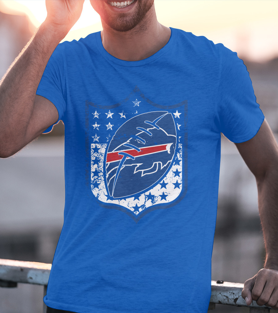 Buffalo Bills Nfl Team Shield Stars And Stripes T-Shirt