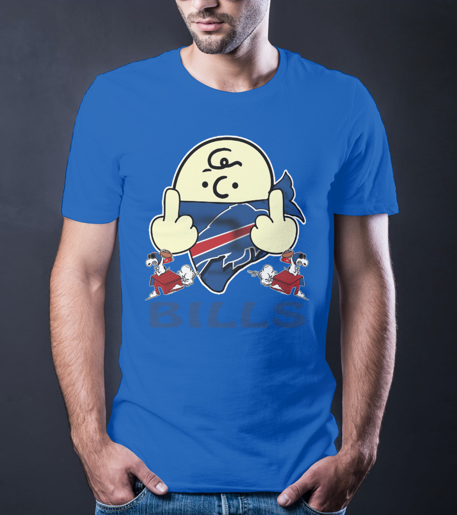 Buffalo Bills Logo With Peanuts Characters T-Shirt