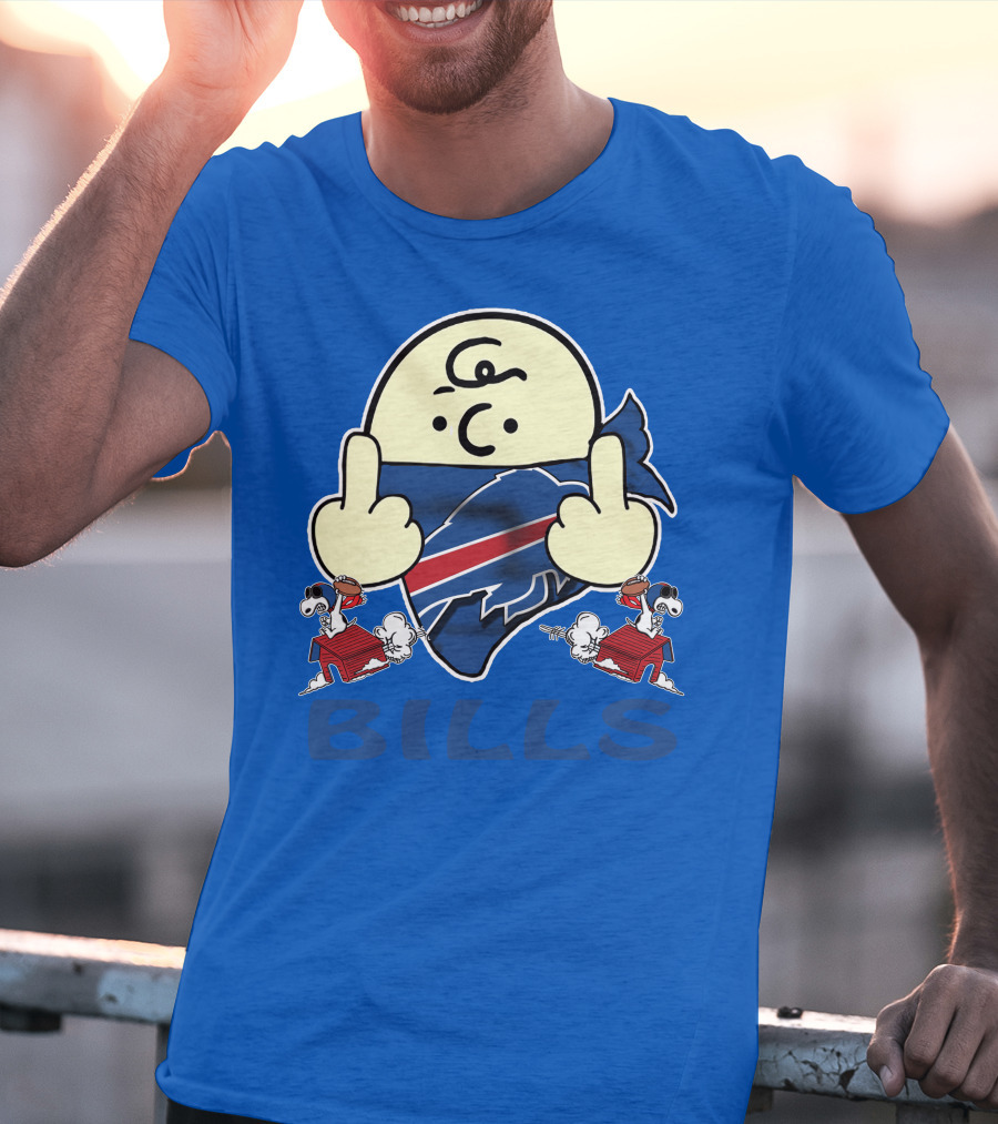 Buffalo Bills Logo With Peanuts Characters T-Shirt