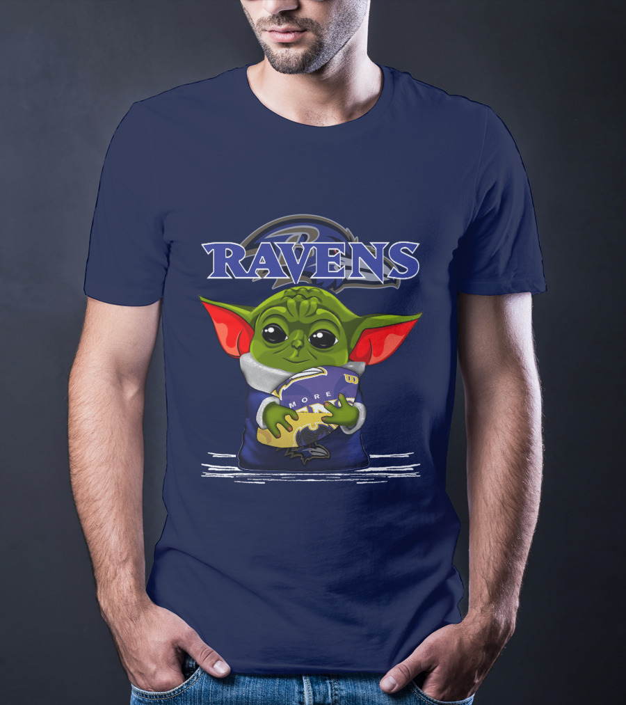 Yoda Holding Baltimore Ravens Football Ravens T-Shirt