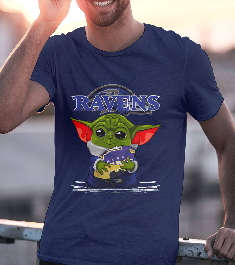 Yoda Holding Baltimore Ravens Football Ravens T-Shirt