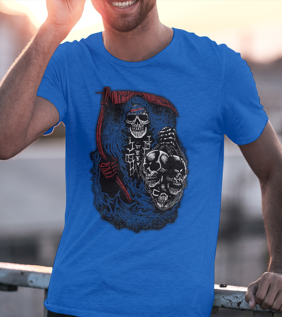 Buffalo Bills 61 Grim Reaper Skeleton Skulls T-Shirt