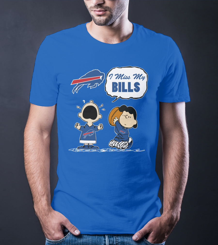 Buffalo Bills I Miss My Bills Football Charlie Lucy Cartoon T-Shirt