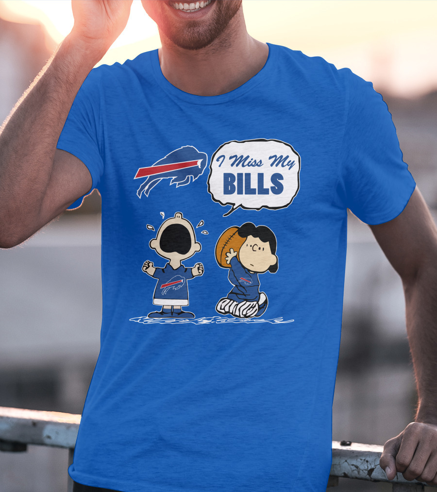 Buffalo Bills I Miss My Bills Football Charlie Lucy Cartoon T-Shirt