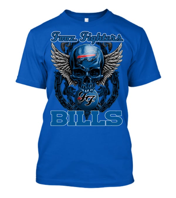 Foo Fighters Buffalo Bills Winged Skull T-Shirt