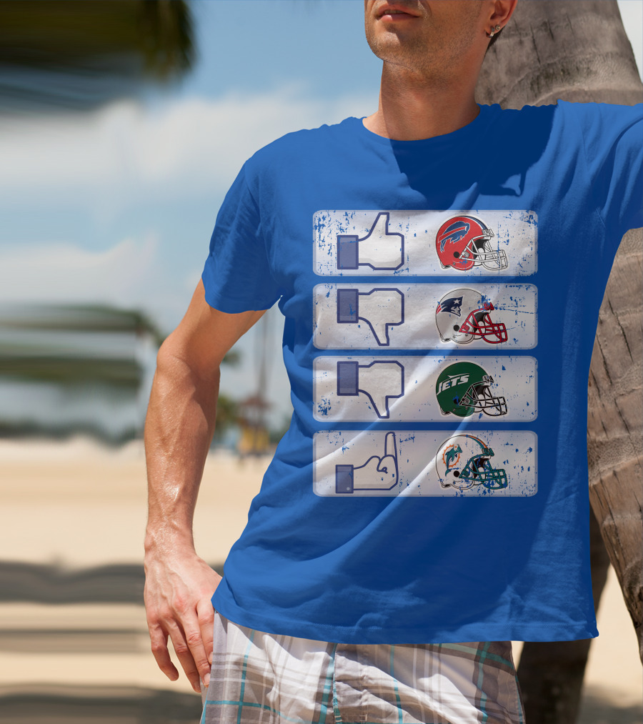 Buffalo Bills 72 Thumbs Up Patriots Jets Dolphins Dislike T-Shirt