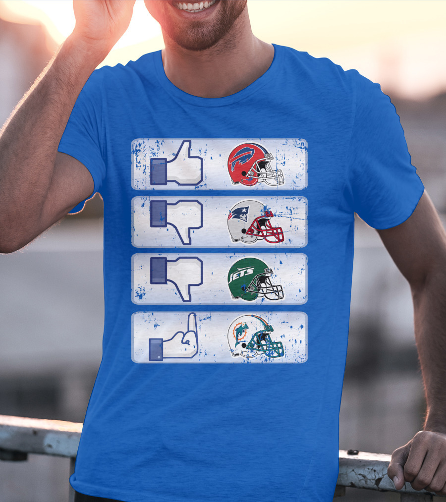 Buffalo Bills 72 Thumbs Up Patriots Jets Dolphins Dislike T-Shirt