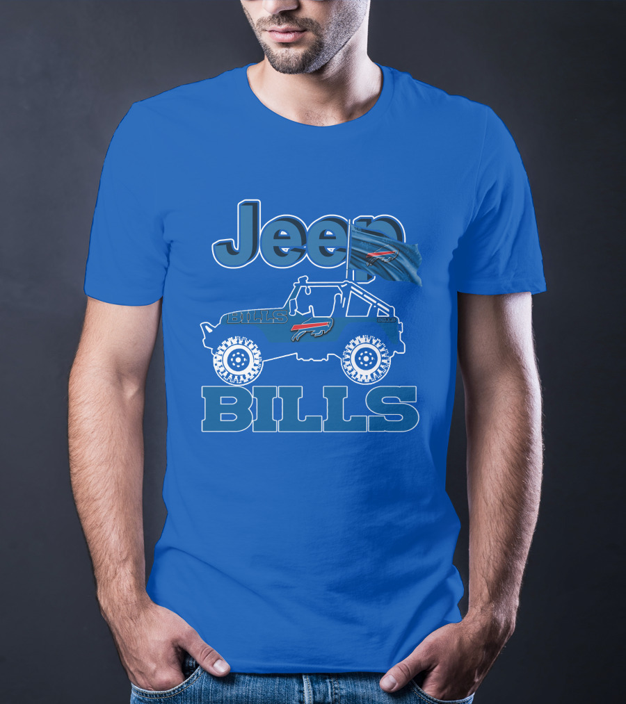 Jeep Bills Buffalo Logo Design With Flag T-Shirt