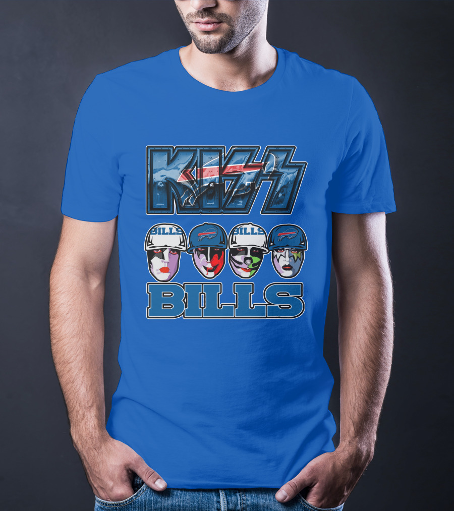 Kiss Buffalo Bills Helmets Face Paint Band Style T-Shirt