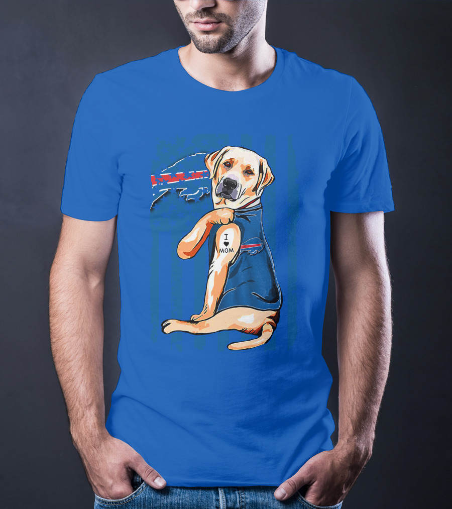 Labrador Retriever I Love Mom Buffalo Bills T-Shirt