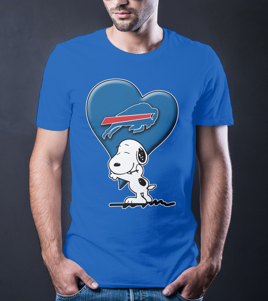 Snoopy Hugging Heart Buffalo Bills T-Shirt