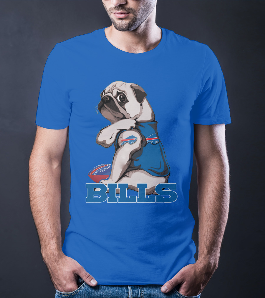 Pug Bills Football Team T-Shirt