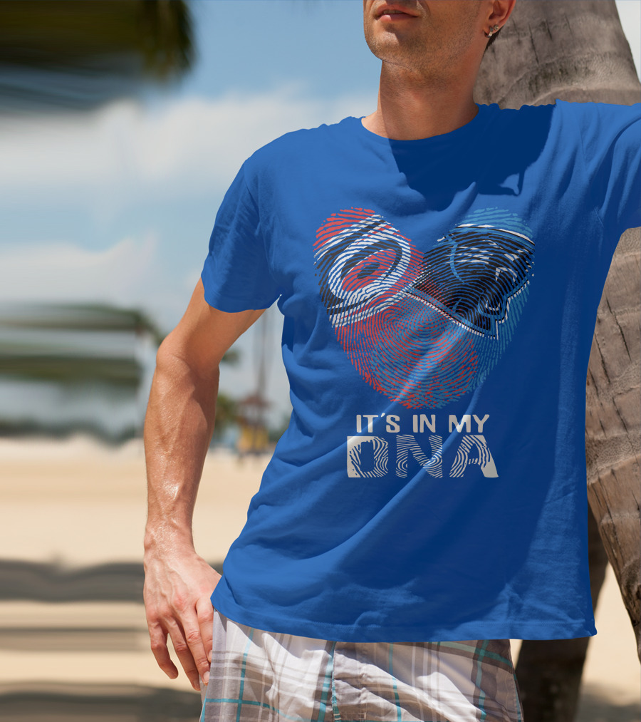 Carolina Panthers 15 It's In My Dna Fingerprint Heart T-Shirt