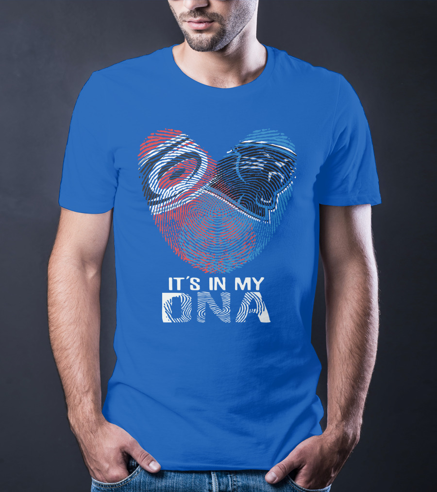 Carolina Panthers 15 It's In My Dna Fingerprint Heart T-Shirt