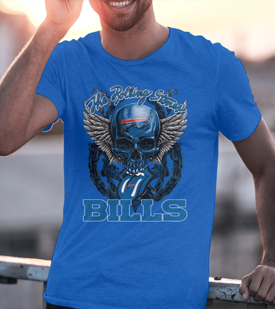 The Rolling Stones Bills Buffalo Wings And Skull Chain T-Shirt