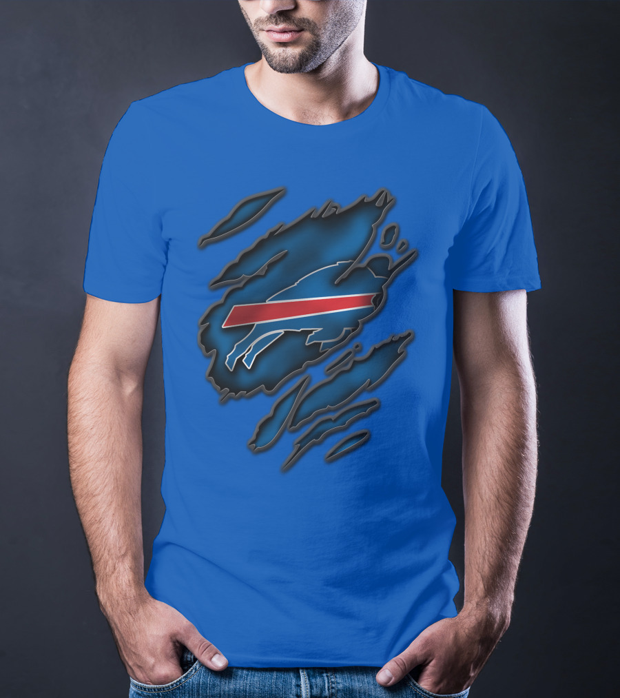 Torn Buffalo Bills Scratched T-Shirt