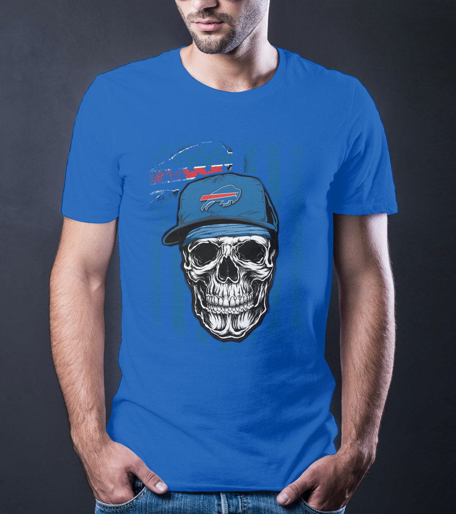 Buffalo Bills Skull With Cap T-Shirt