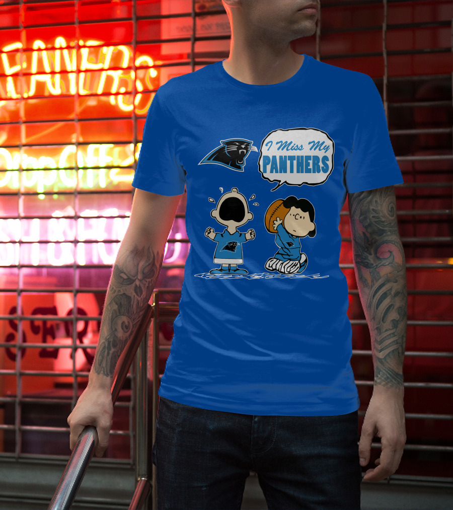 Carolina Panthers I Miss My Panthers Peanuts Football Fan T-Shirt