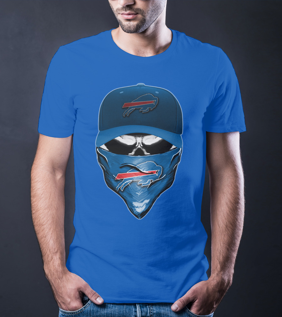 Skull V6 Buffalo Bills Mask And Cap With Team T-Shirt