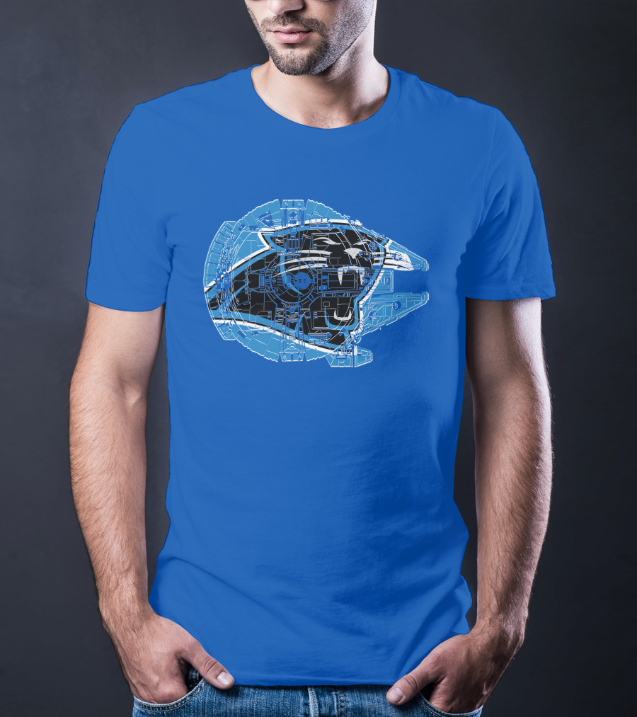Carolina Panthers 56 Starship Blueprint Helmet T-Shirt