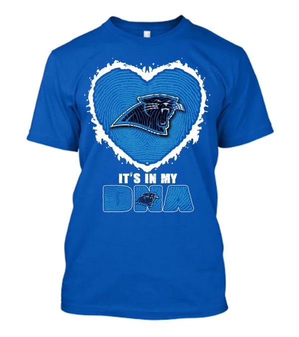Carolina Panthers It's In My Dna Heart Fingerprint T-Shirt