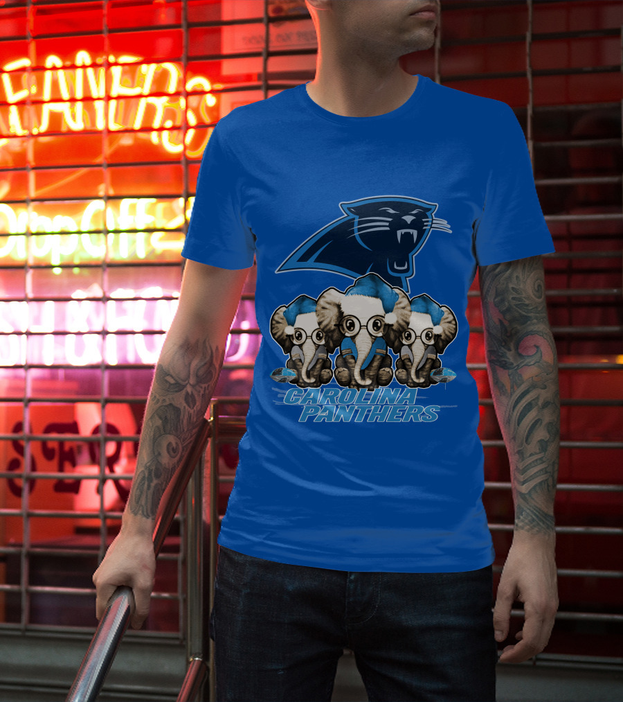 Carolina Panthers Xmas Elephants T-Shirt