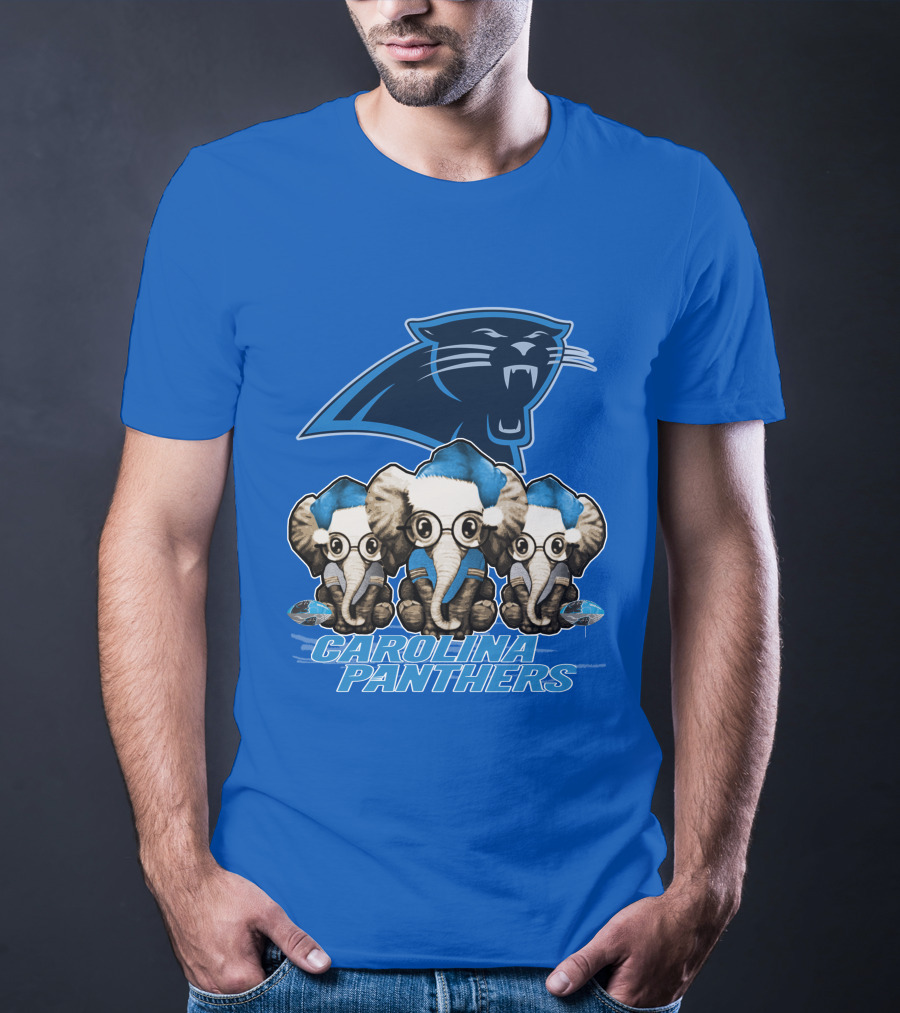Carolina Panthers Xmas Elephants T-Shirt