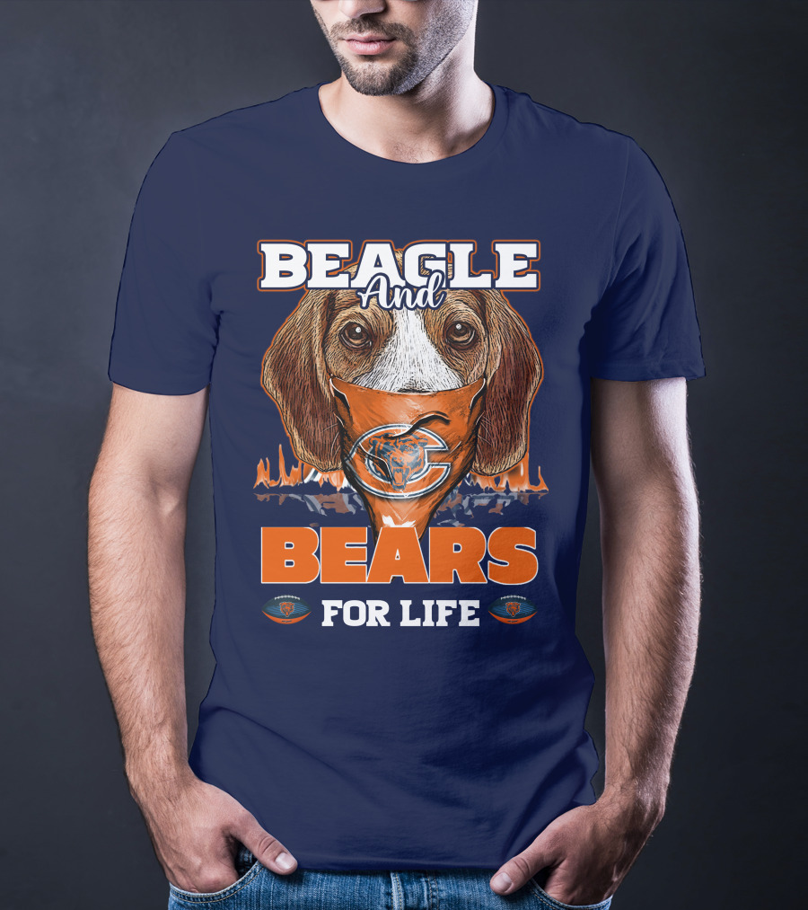 BEAGLE AND BEARS FOR LIFE CHICAGO BEARS T-Shirt