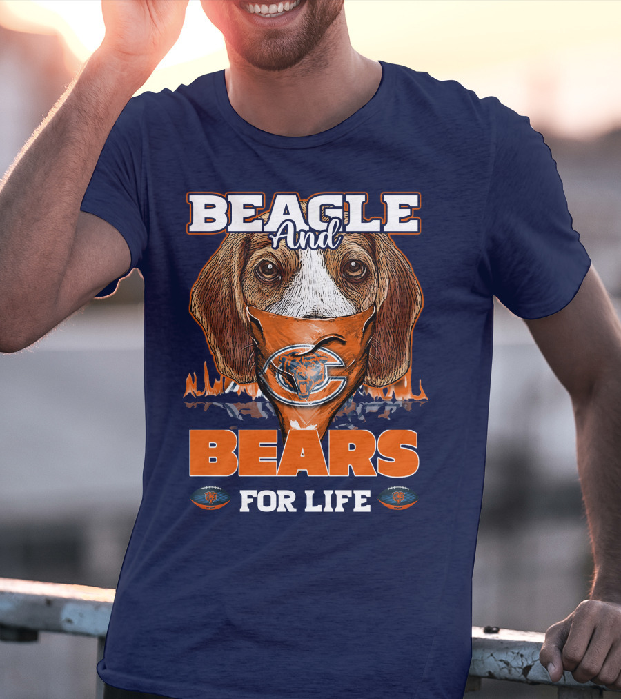 BEAGLE AND BEARS FOR LIFE CHICAGO BEARS T-Shirt