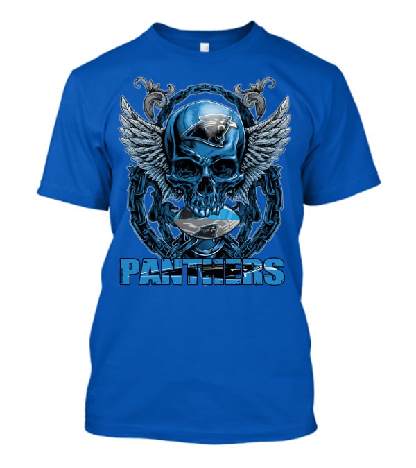 Skullfb PANTHERS Carolina Logo Wings Chains T-Shirt