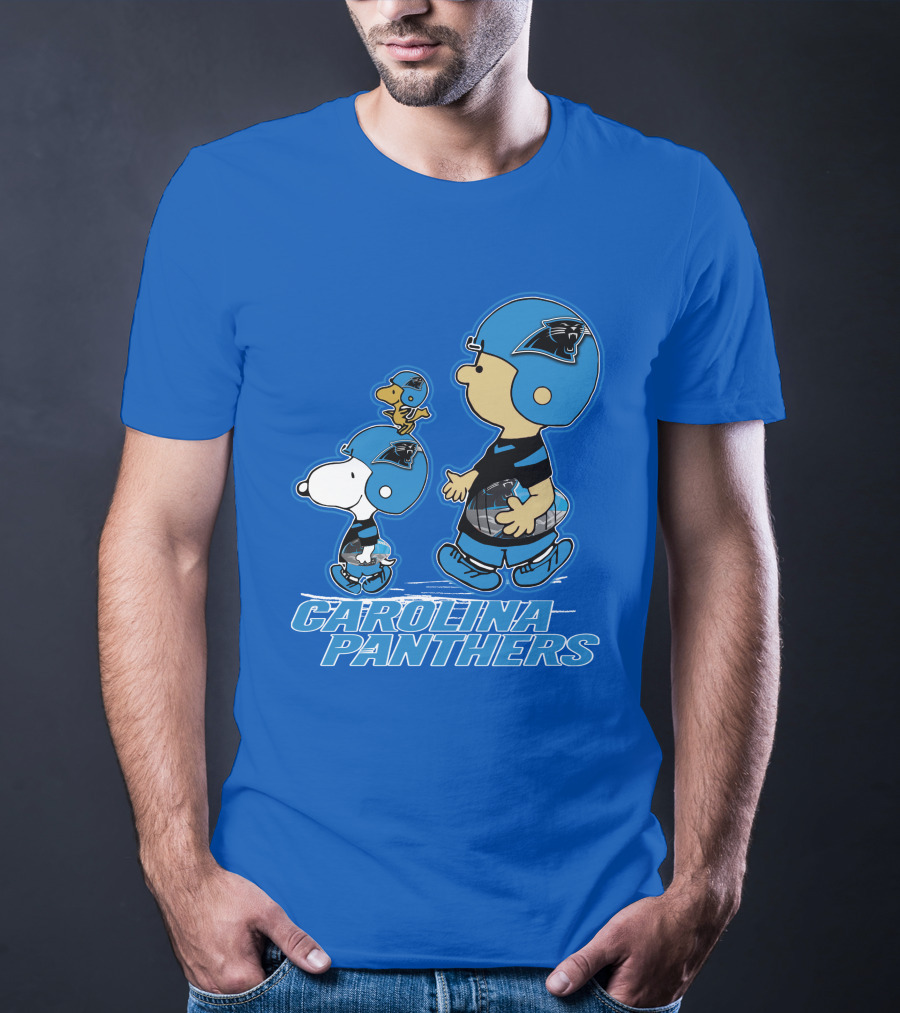 Snpfootball CAROLINA PANTHERS Peanuts Characters Blue Helmet T-Shirt