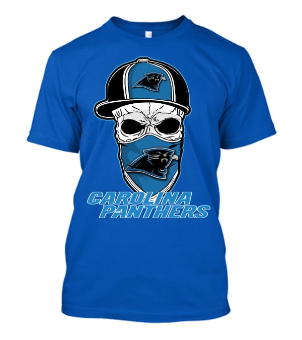 CAROLINA PANTHERS Skull Hat T-Shirt
