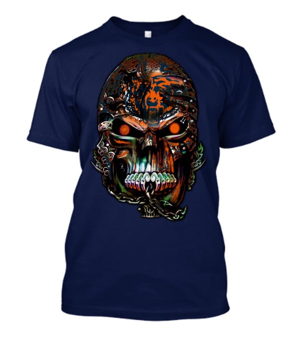 Chicago Bears Fiery Skull T-Shirt