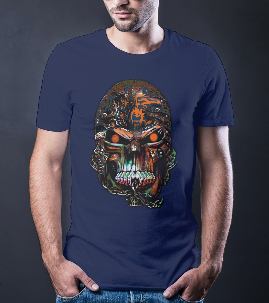 Chicago Bears Fiery Skull T-Shirt